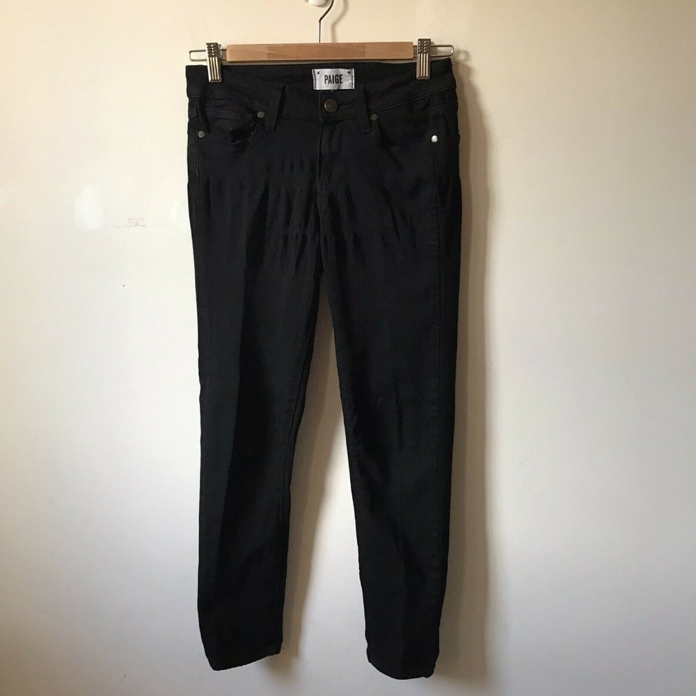 Paige Black Overdye Verdugo Crop Stretchy Jeans